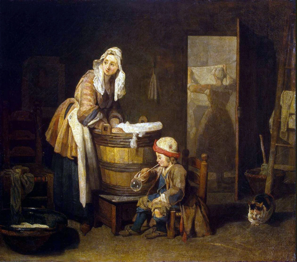 Jean-Baptiste-Siméon Chardin, La lavandaia, 1730-1740, olio su tela, 38 x 43 cm, Ermitage, San Pietroburgo.
