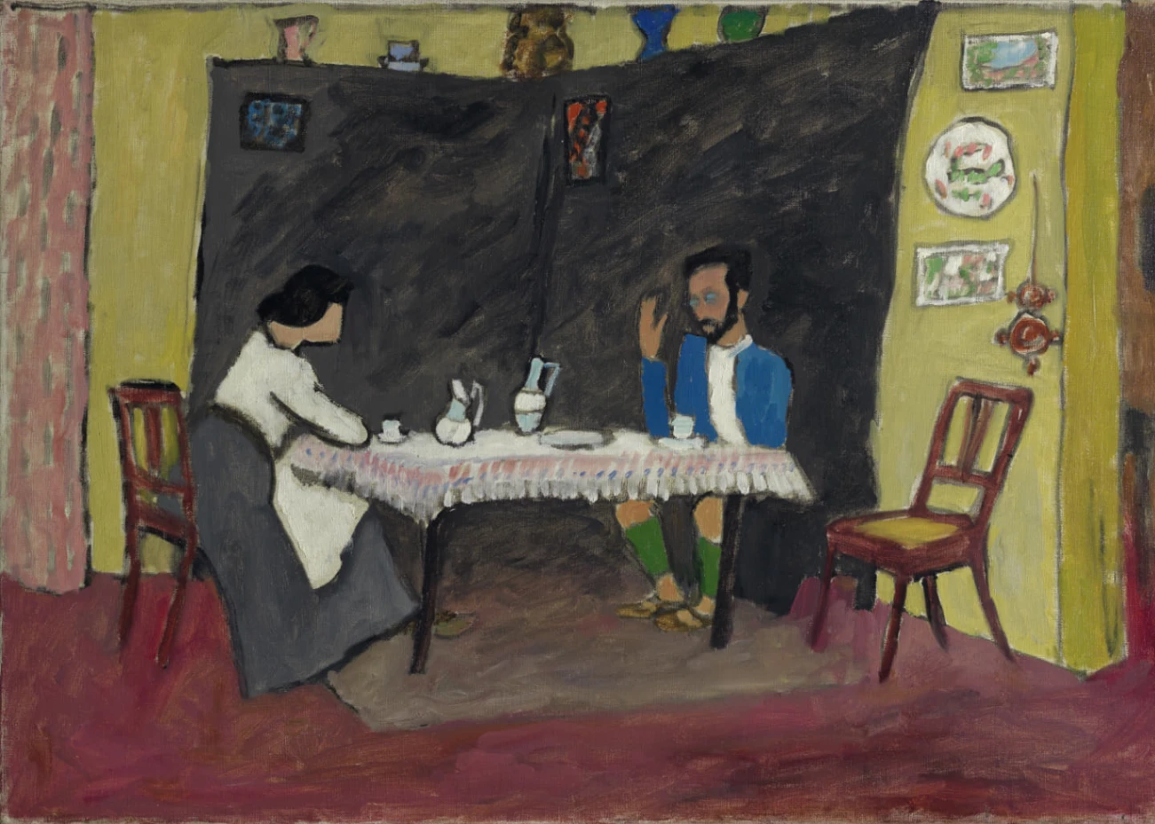 Gabriele Münter, Kandinsky ed Erma Bossi a tavola, 1909 circa, olio su tela, Museo del castello di Murnau, Inv. 7370 © Museo del Castello di Murnau, Foto: Nikolaus Steglich, Starnberg.