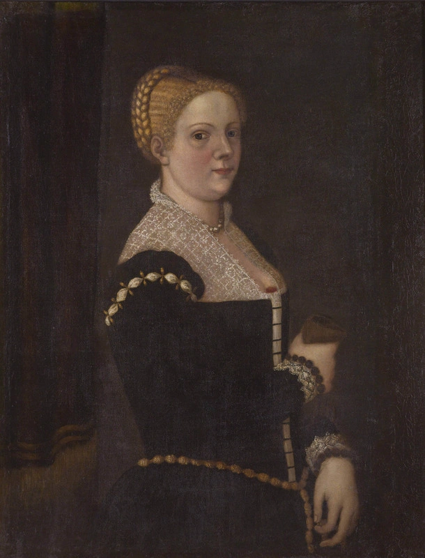 Marietta Robusti, Autoritratto (?), fine XVI secolo, olio su tela, 101 x 78 cm, Galleria Borghese, Roma.