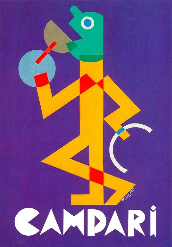 Uno dei tanti manifesti pubblicitari creati dal futurista Fortunato Depero per Campari.