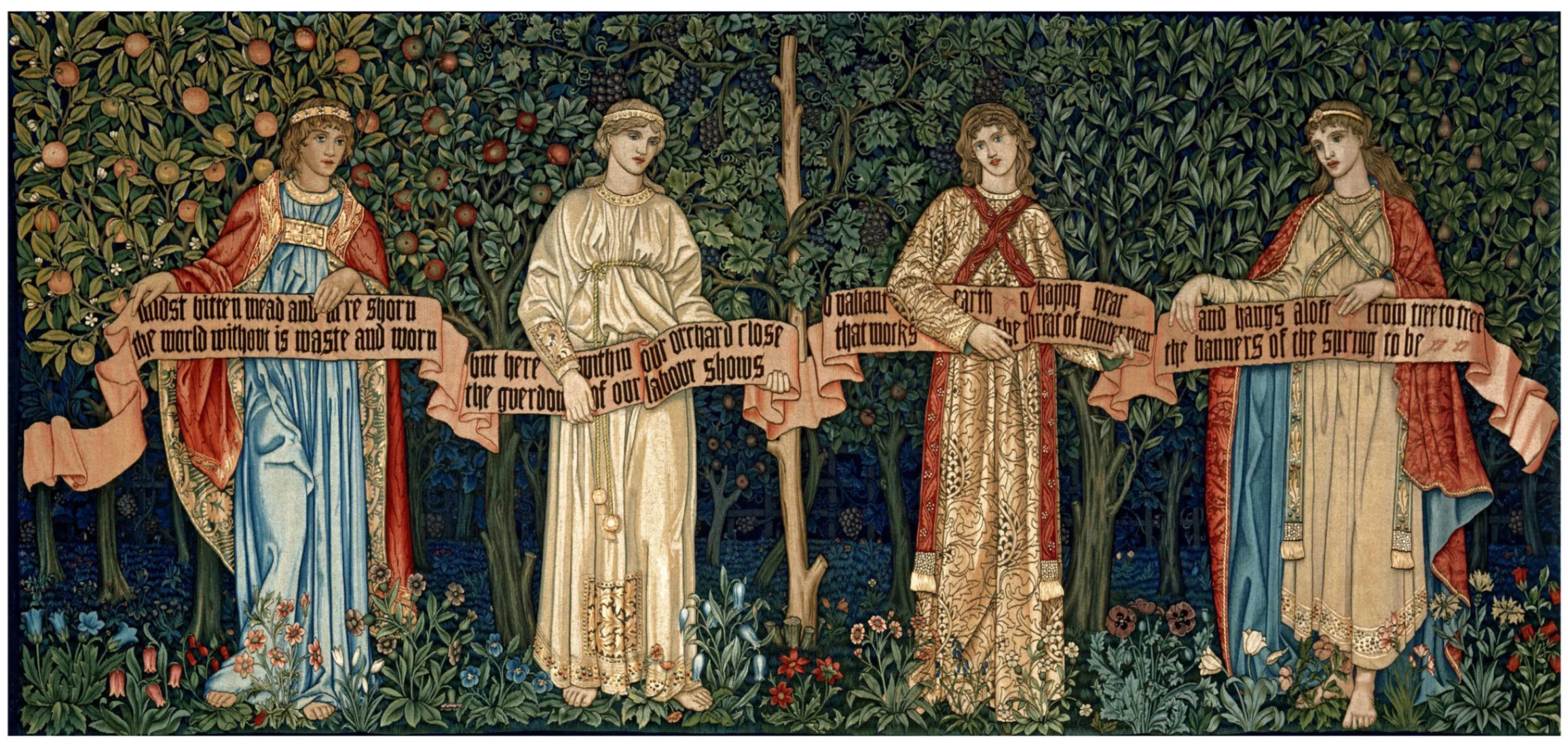 The Orchard, arazzo disegnato da William Morris e John Henry Dearle, realizzato da Morris &amp; Co., 1890, Victoria and Albert Museum, Londra, Numero del museo: 154-1898. © Victoria and Albert Museum, London