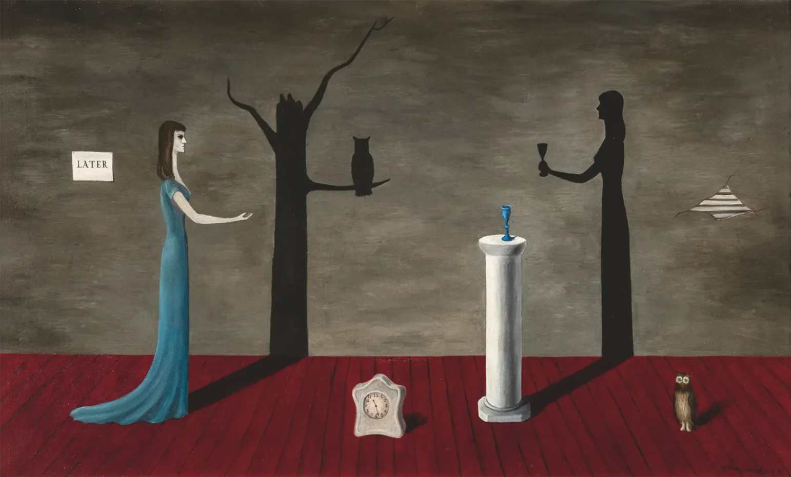Gertrude Abercombie, Strane Ombre, 1950, olio su tela, 55,9 × 91,4 cm, collezione privata, Illinois. Foto di Michael Tropea.