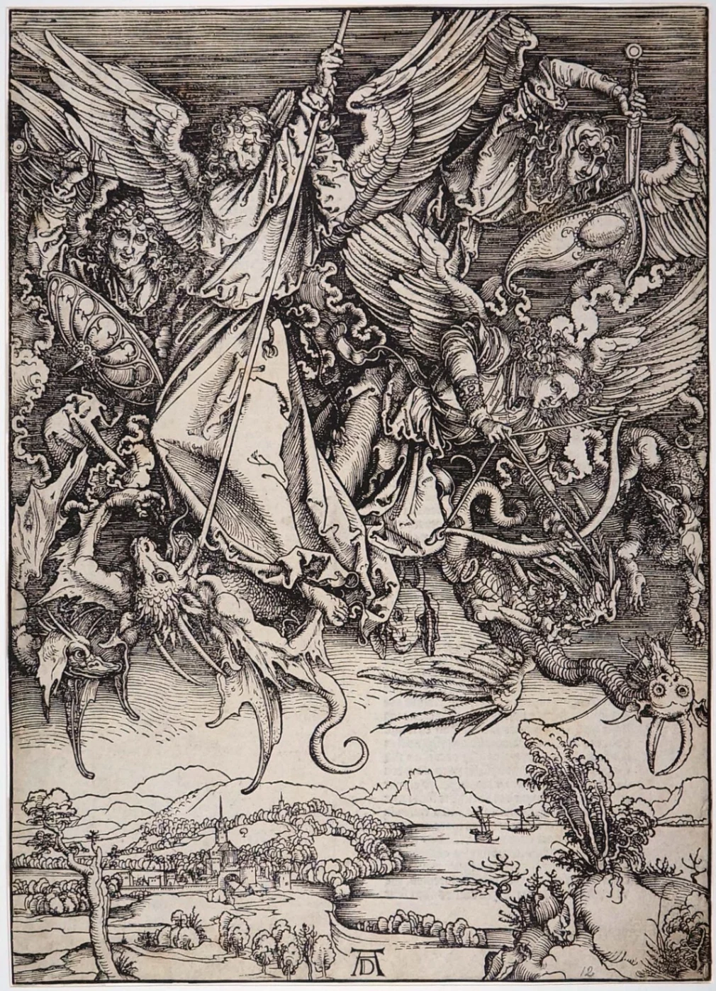 Albrecht Dürer, San Michele che uccide il dragone.
