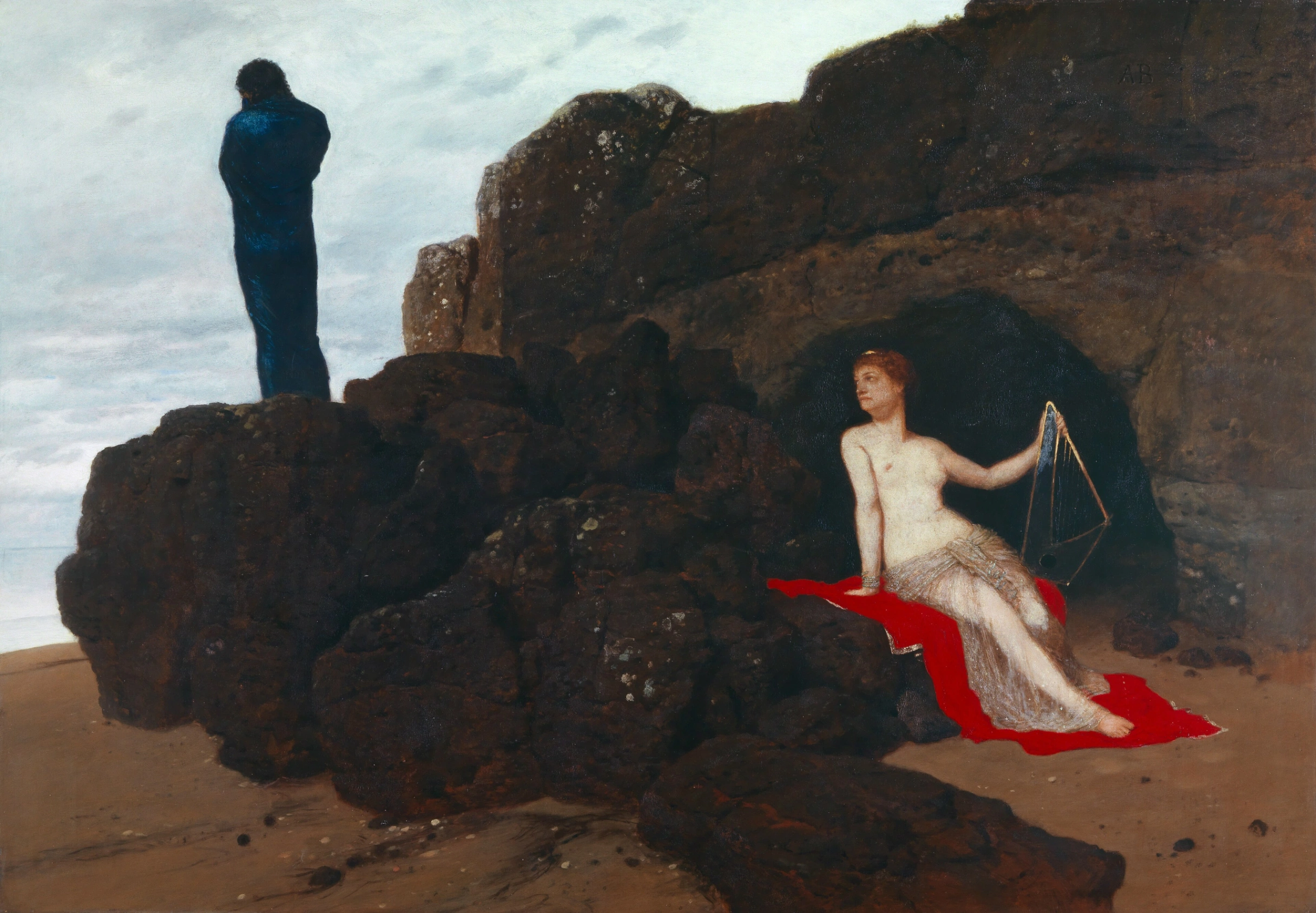 Arnold Böcklin, Ulisse e Calipso, 1882, olio su mogano, 103,5 x 149,8 cm, Kunstmuseum, Basilea.