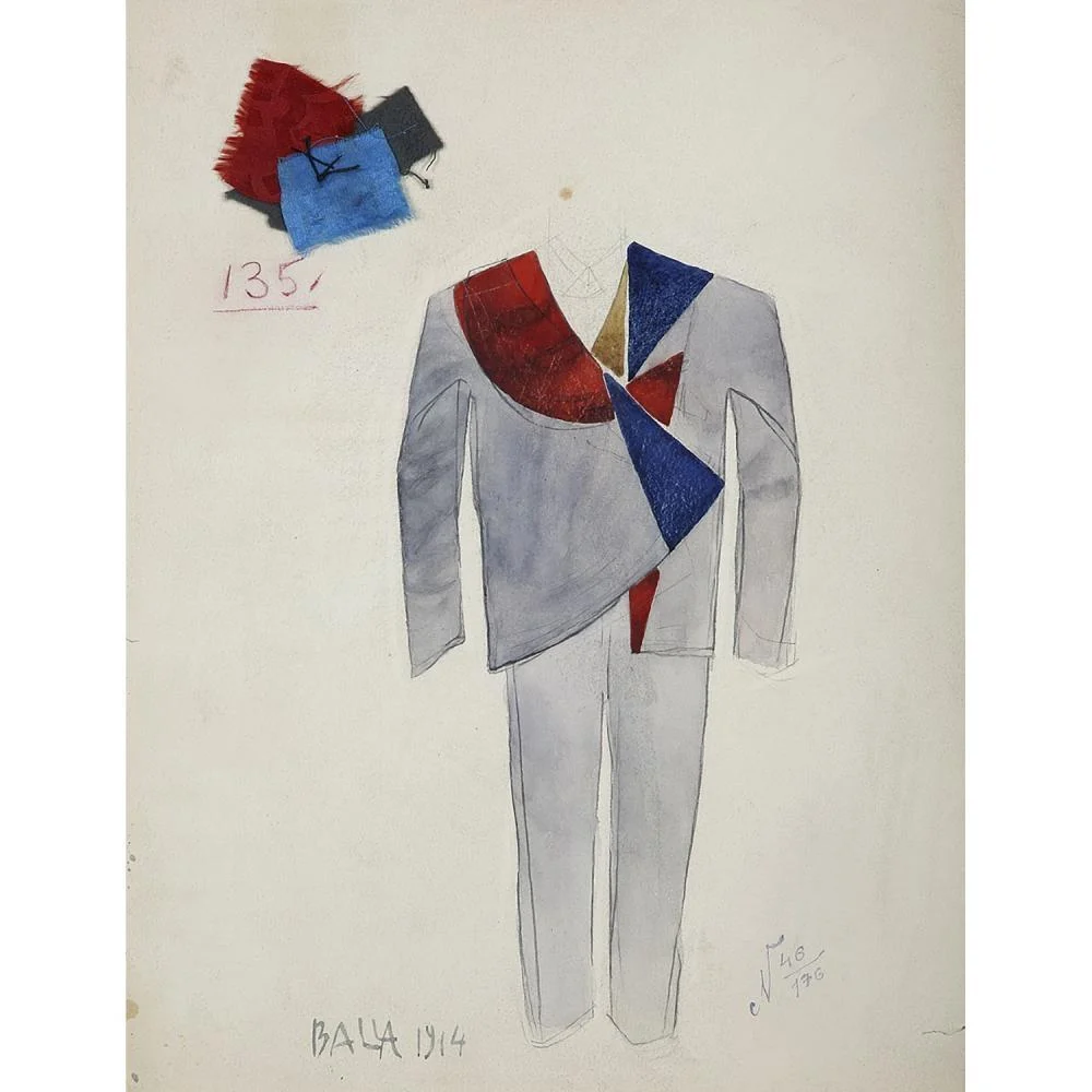 Giacomo Balla, Disegno per abito futurista, 1914.