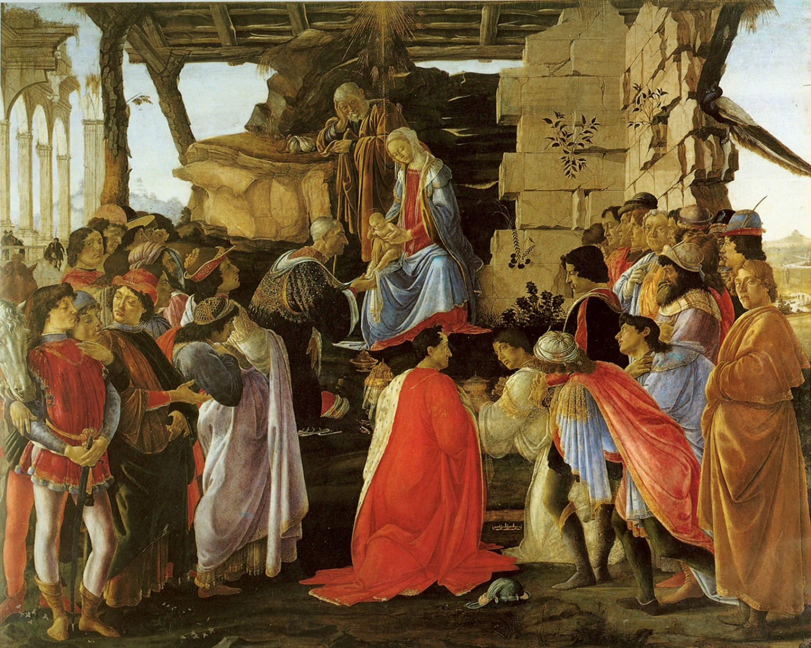 Sandro Botticelli, Adorazione dei Magi, 1475 circa, tempera su tavola, 111 × 134 cm, Gallerie degli Uffizi, Firenze. © Gallerie degli Uffizi