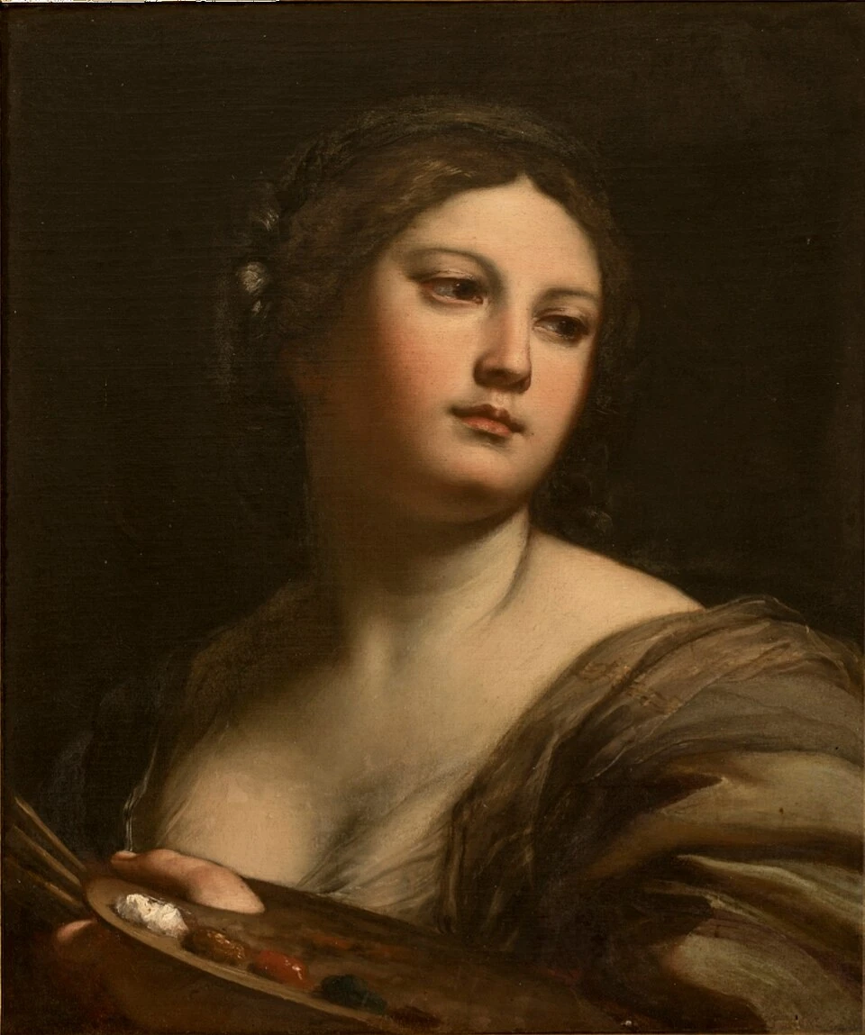 Carlo Maratta, Allegoria della Pittura (Presunto ritratto di Faustina Maratta), olio su tela, 1690 circa, 61 x 50 cm, Galleria Nazionale d'Arte Antica, Roma.