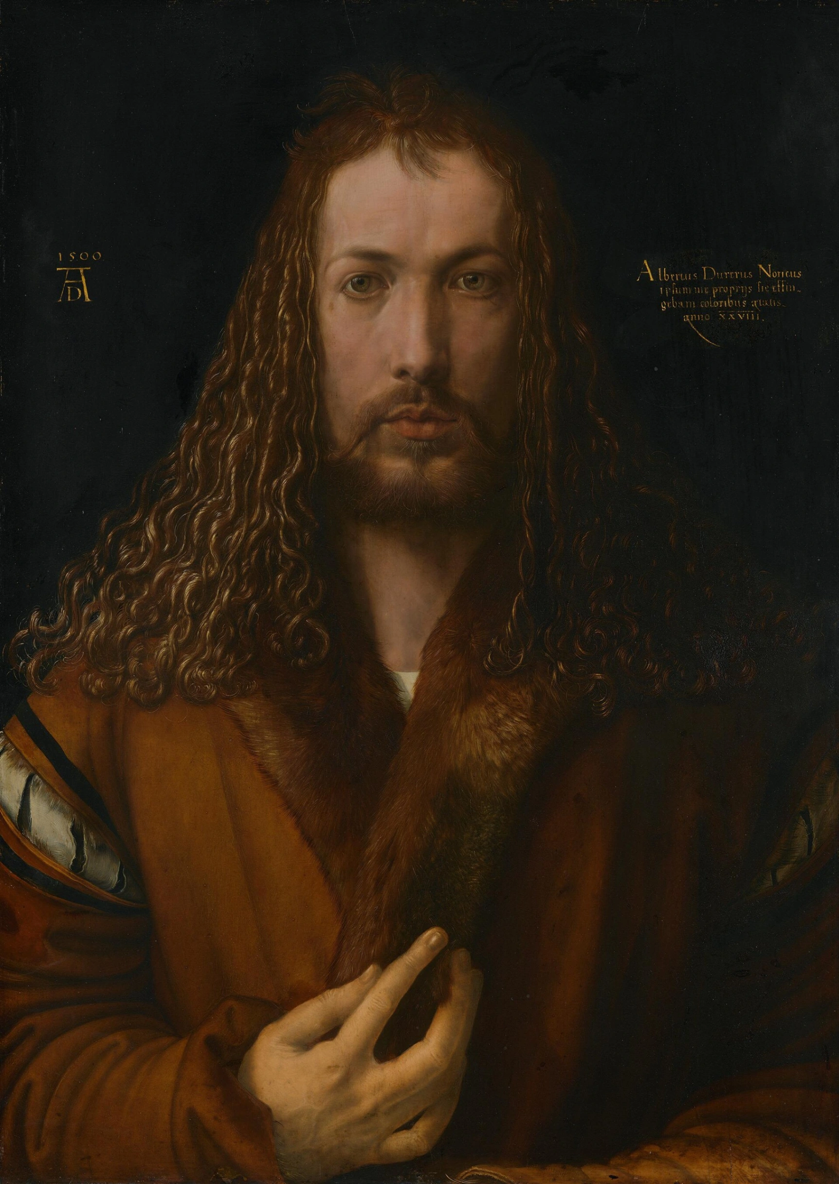 Albrecht Dürer, Autoritratto, 1500, olio su legno, 67,1 cm x 48,9 cm, Alte Pinakothek, Monaco.
