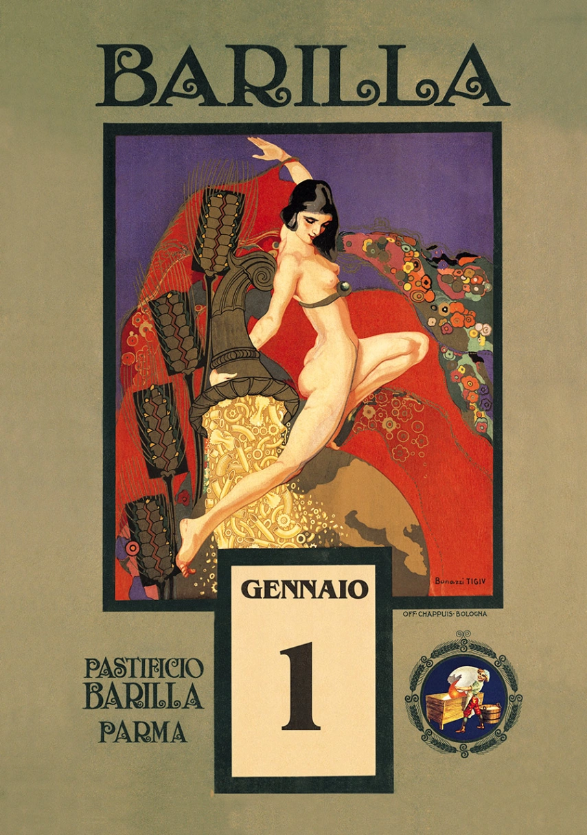 Emma Bonazzi, Calendario Pastificio Barilla “Semele” 1923, 1922. Parma, © Archivio Storico Barilla