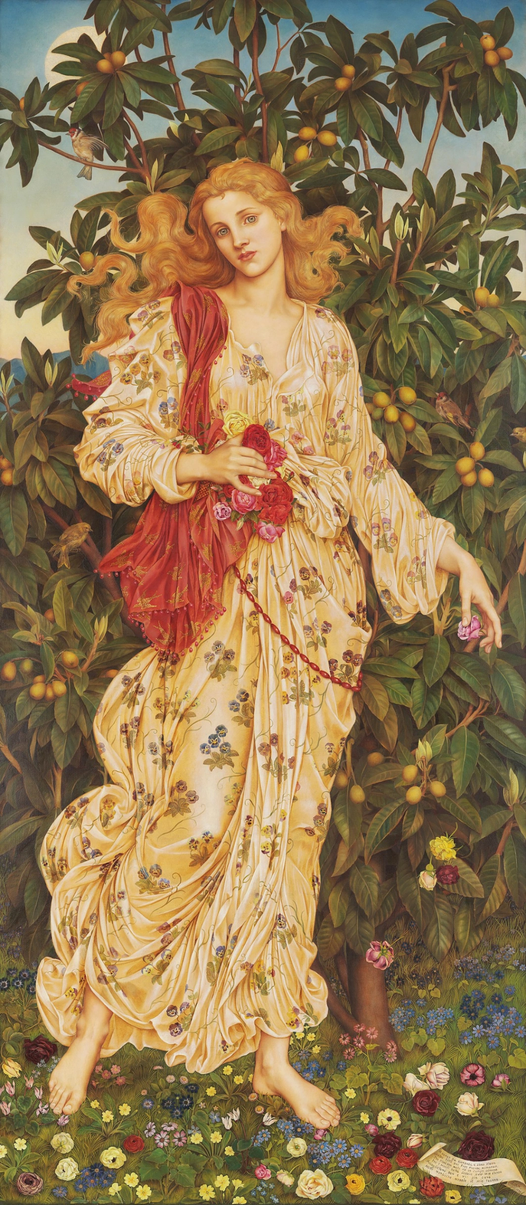 Evelyn de Morgan, Flora, 1894, olio su tela, 199 x 88 cm, collezione Wightwick Manor.