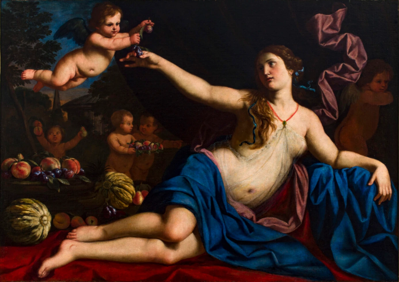 Giacinto Gimignani e Abraham Brueghel, Allegoria della Bellezza con natura morta, 1679, olio su tela, collezione privata. © Arcuti Fine Art