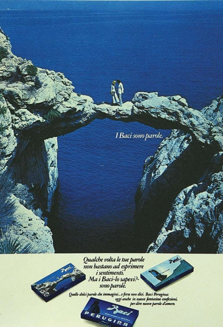Il manifesto pubblicitario "I Baci sono parole" © Perugina.