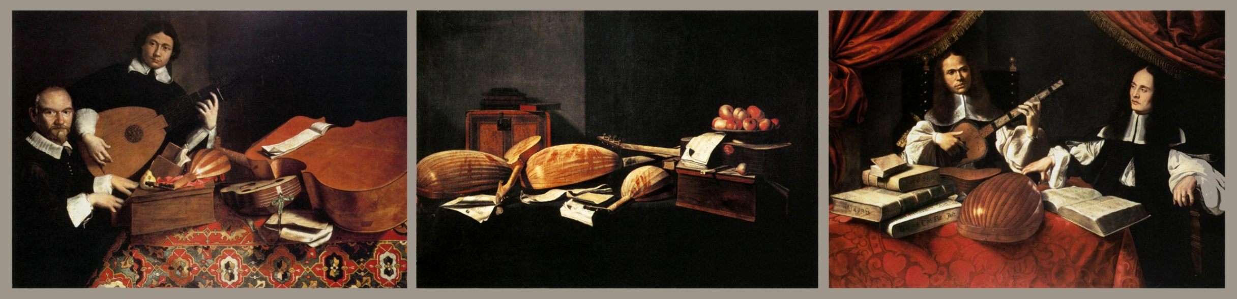 Evaristo Baschenis, Trittico Agliardi, 1664-1666 circa, olio su tela, ciascuna tela 115 x 163 cm, collezione privata.