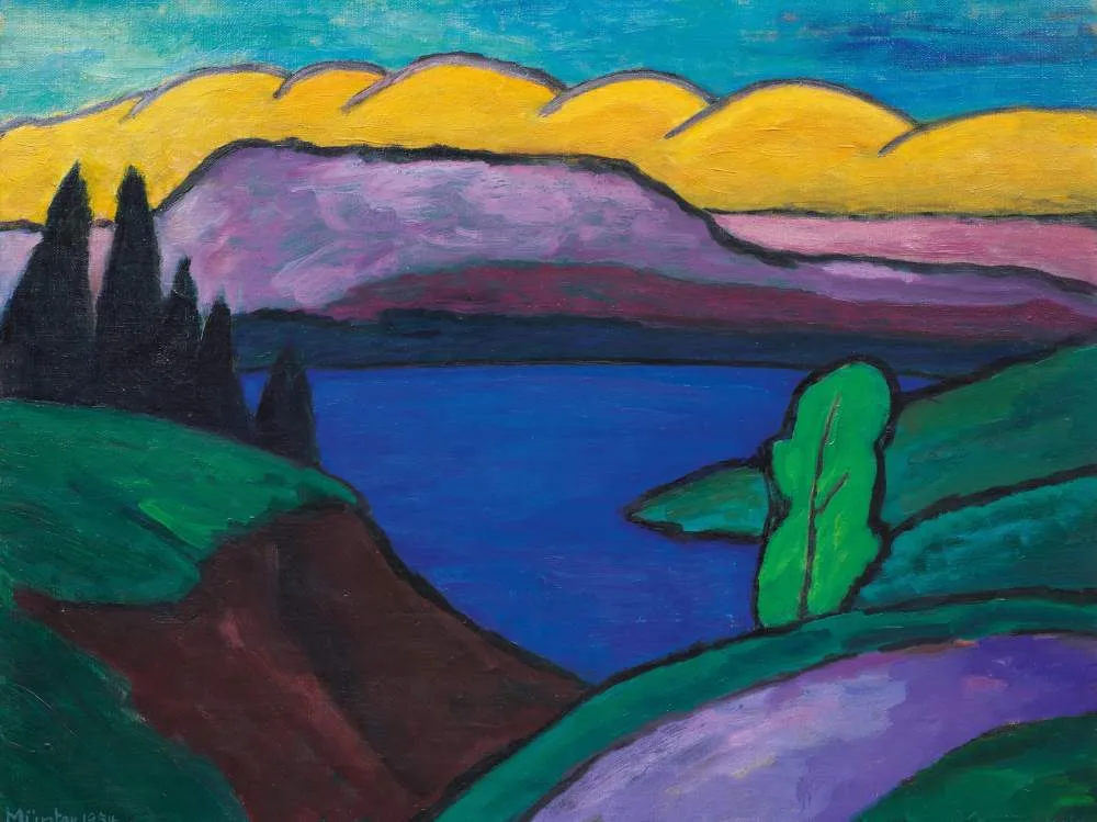 Gabriele Münter, Il lago blu, 1954 , Linz, Lentos Museum.