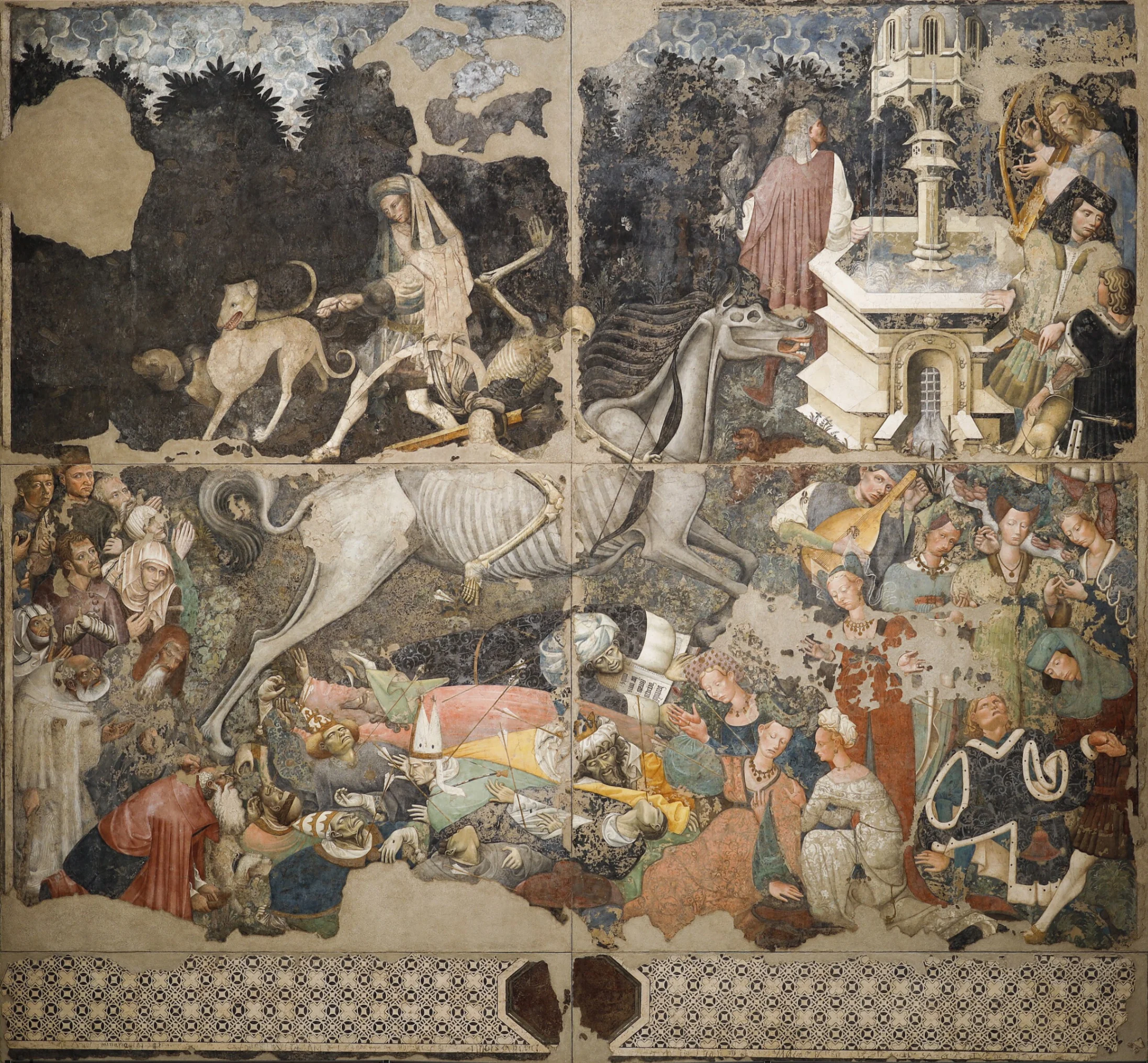 Autore ignoto, Trionfo della morte, 600 × 642 cm, Galleria regionale di Palazzo Abatellis, Palermo.