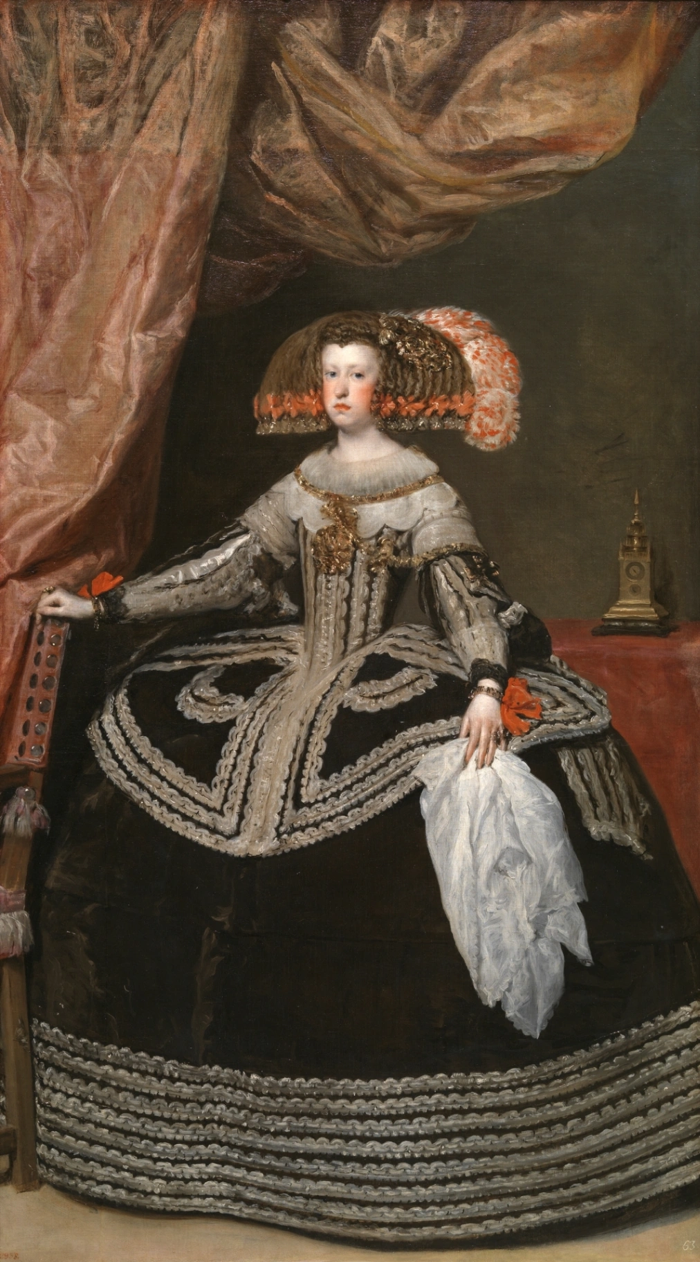 Diego Velázquez, Ritratto della regina Mariana d'Austria, 1652-1653, olio su tela, 234,2 x 132 cm, Museo del Prado, Madrid.
