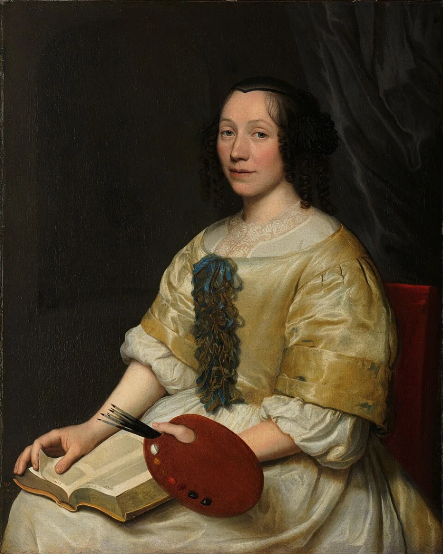 Wallerant Vaillant, Ritratto di Maria van Oosterwijck, 1671, olio su tela, 96 x 78 cm, Rijksmuseum, Amsterdam.