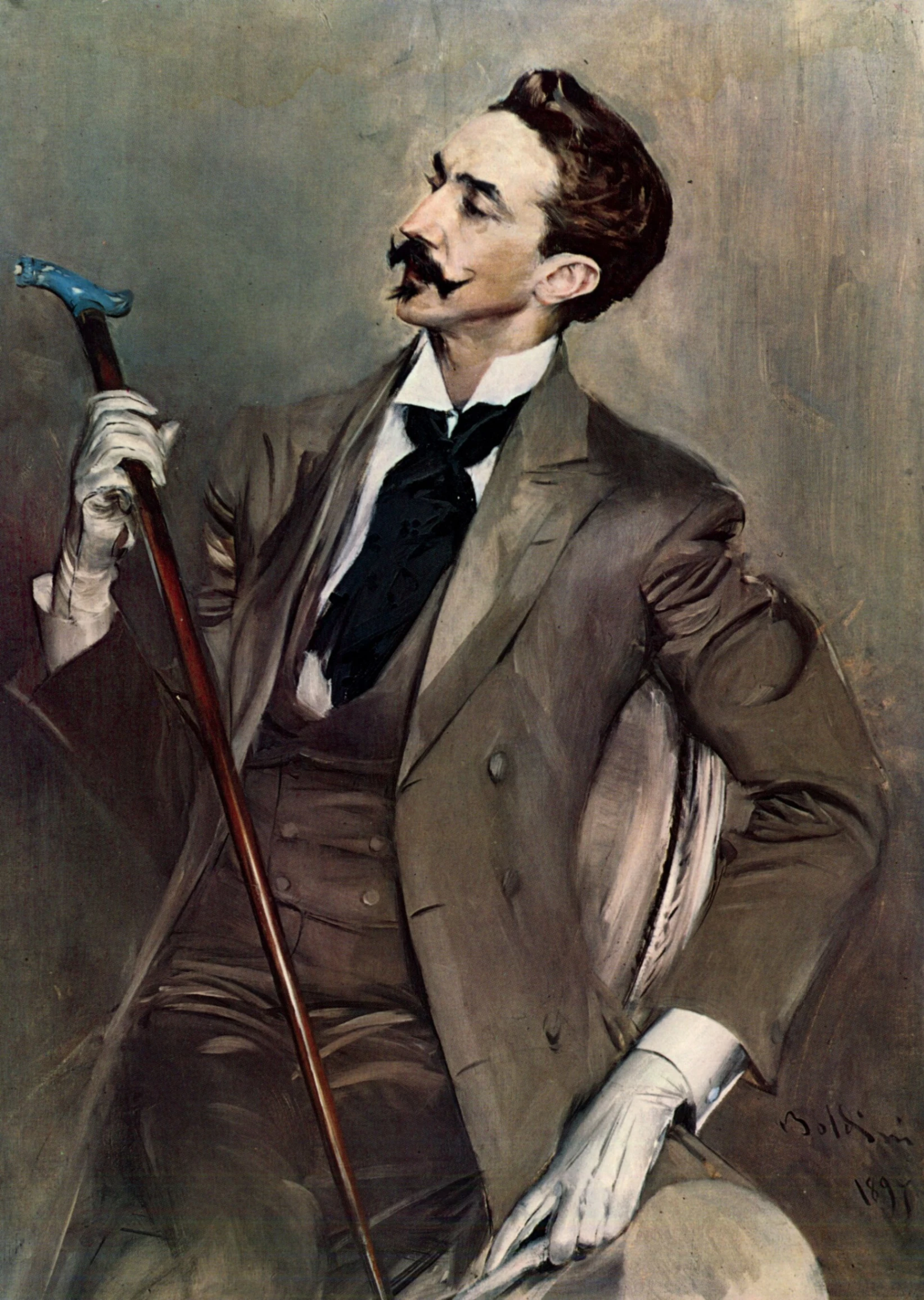 Giovanni Boldini, Ritratto di Ritratto di Robert de Montesquiou, 1897, olio su tela, 116 × 82,5 cm, Museo d'Orsay, Parigi.