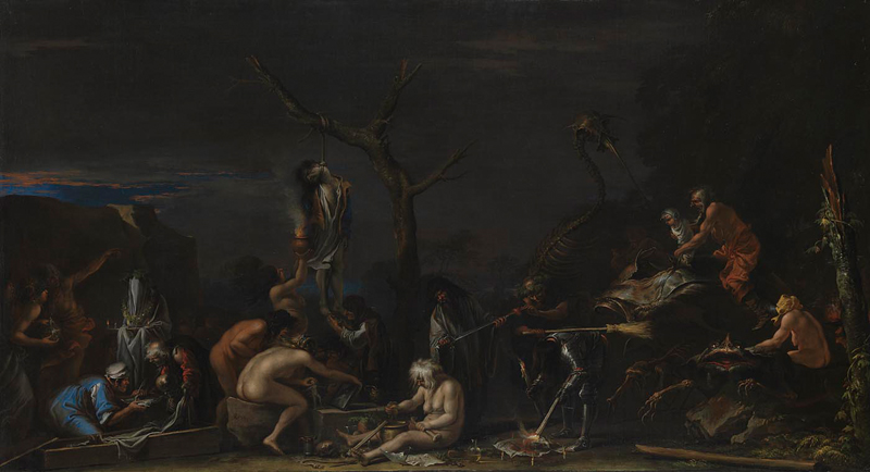 Salvator Rosa, Le Streghe e gli Incantesimi, 1646 circa, olio su tela, 72 × 132 cm, National Gallery, Londra.
