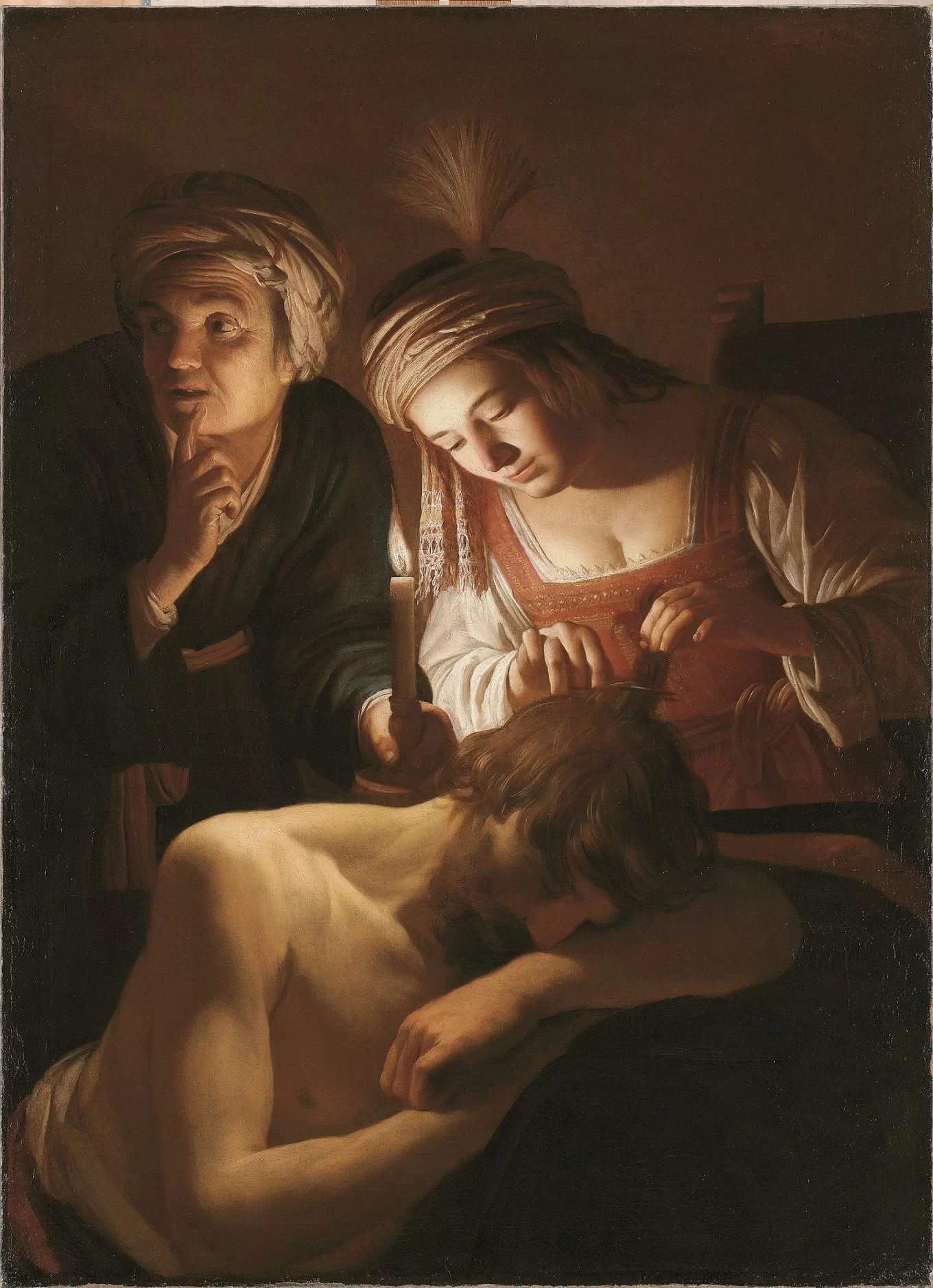 Gerrit van Honthorst (Gherardo delle Notti), Sansone e Dalila, 1619-1620, olio su tela, The Cleveland Museum of Art, Mr. and Mrs. William H. Marlatt Fund.