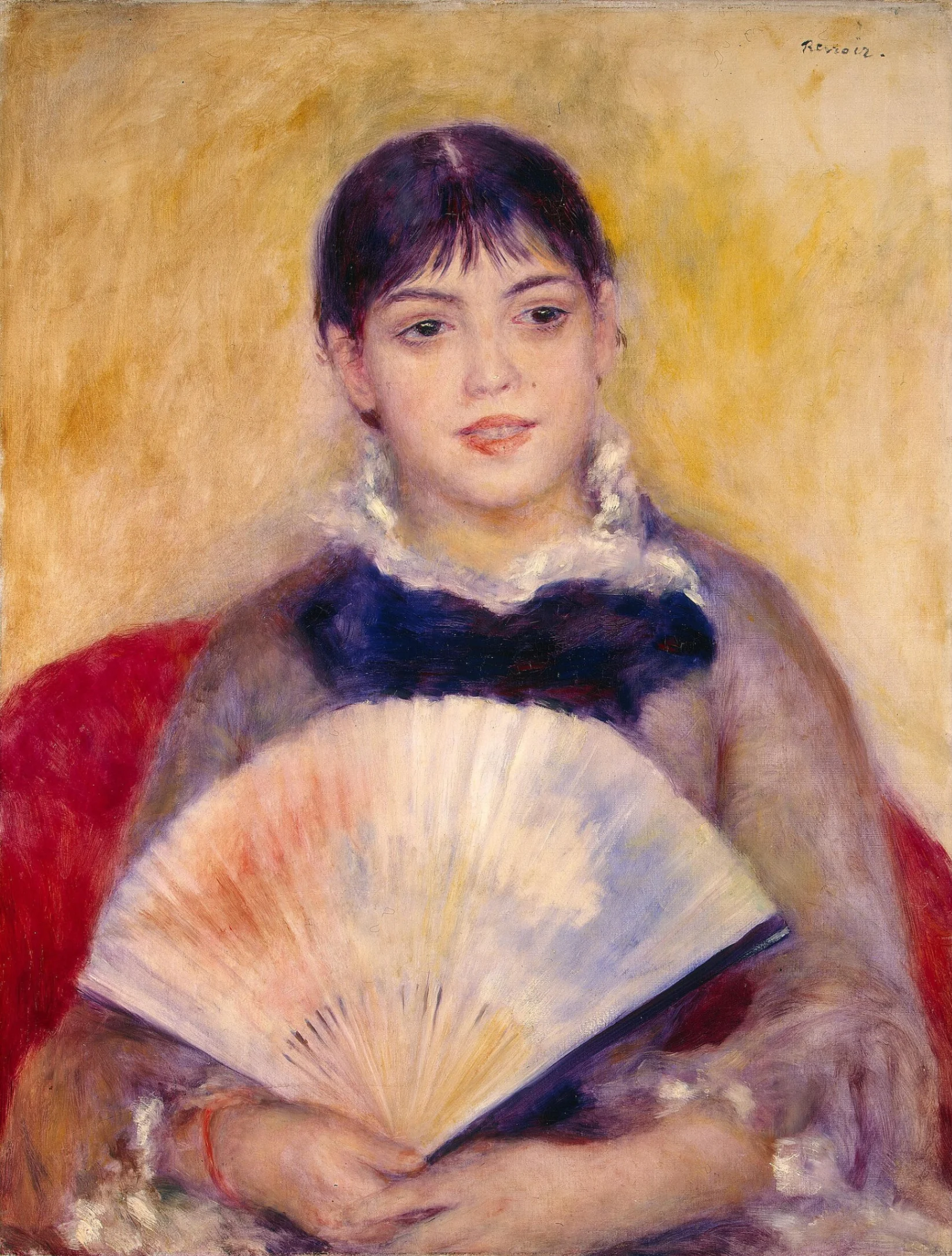 Pierre-Auguste Renoir, Ragazza con ventaglio, 1881, olio su tela, 65 x 50 cm, Hermitage Museum, San Pietroburgo.