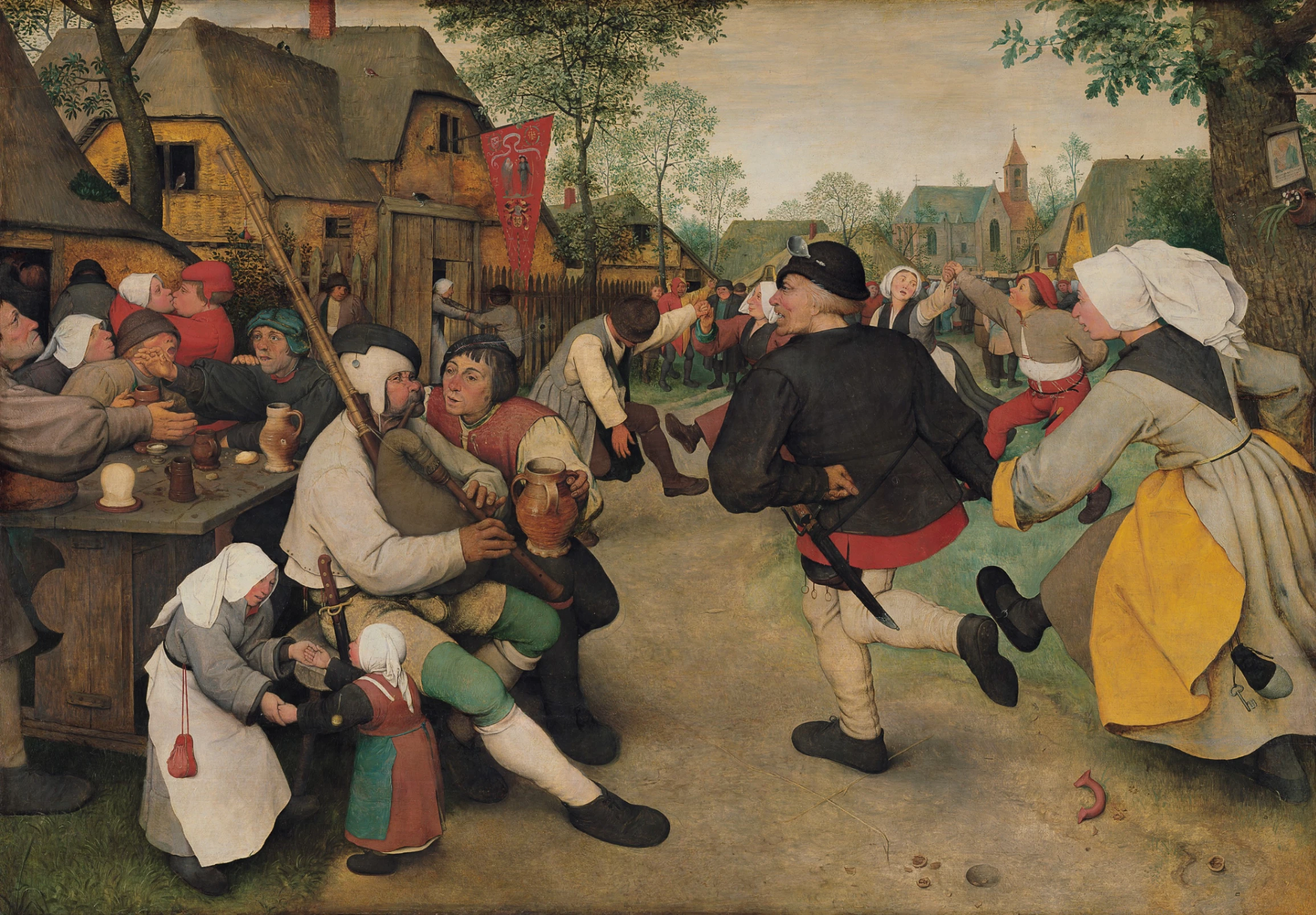 Pieter Bruegel Il Vecchio, Danza di contadini, 1568, olio su tavola, 114 × 164 cm, Kunsthistorisches Museum, Vienna.