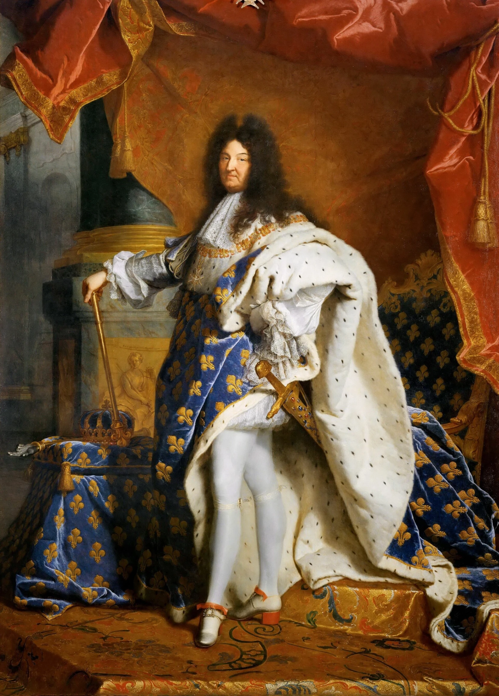Hyacinthe Rigaud, Ritratto di Luigi XIV, 1701, olio su tela, 277 × 194 cm, Museo del Louvre, Parigi.