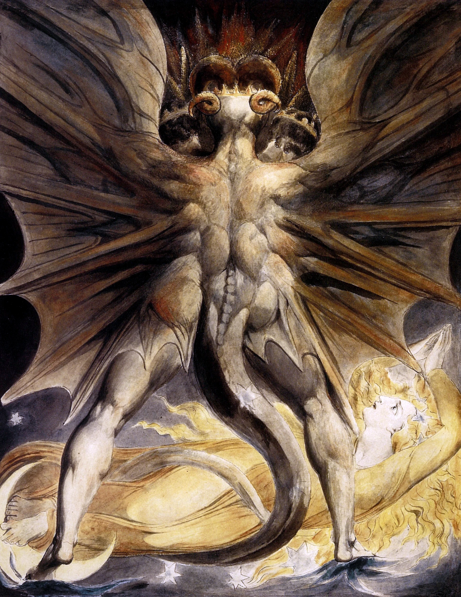 William Blake,Grande Drago Rosso, 1803-1805, acquarello, 54,6 x 43,2 cm, Brooklyn Museum, New York.
