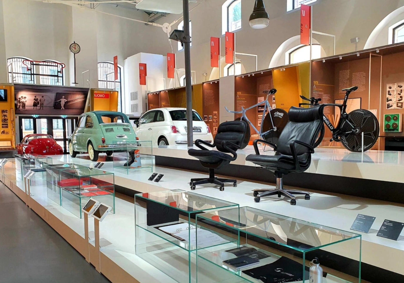 Panoramica degli spazi espositivi dell'Adi Design Museum di Milano.