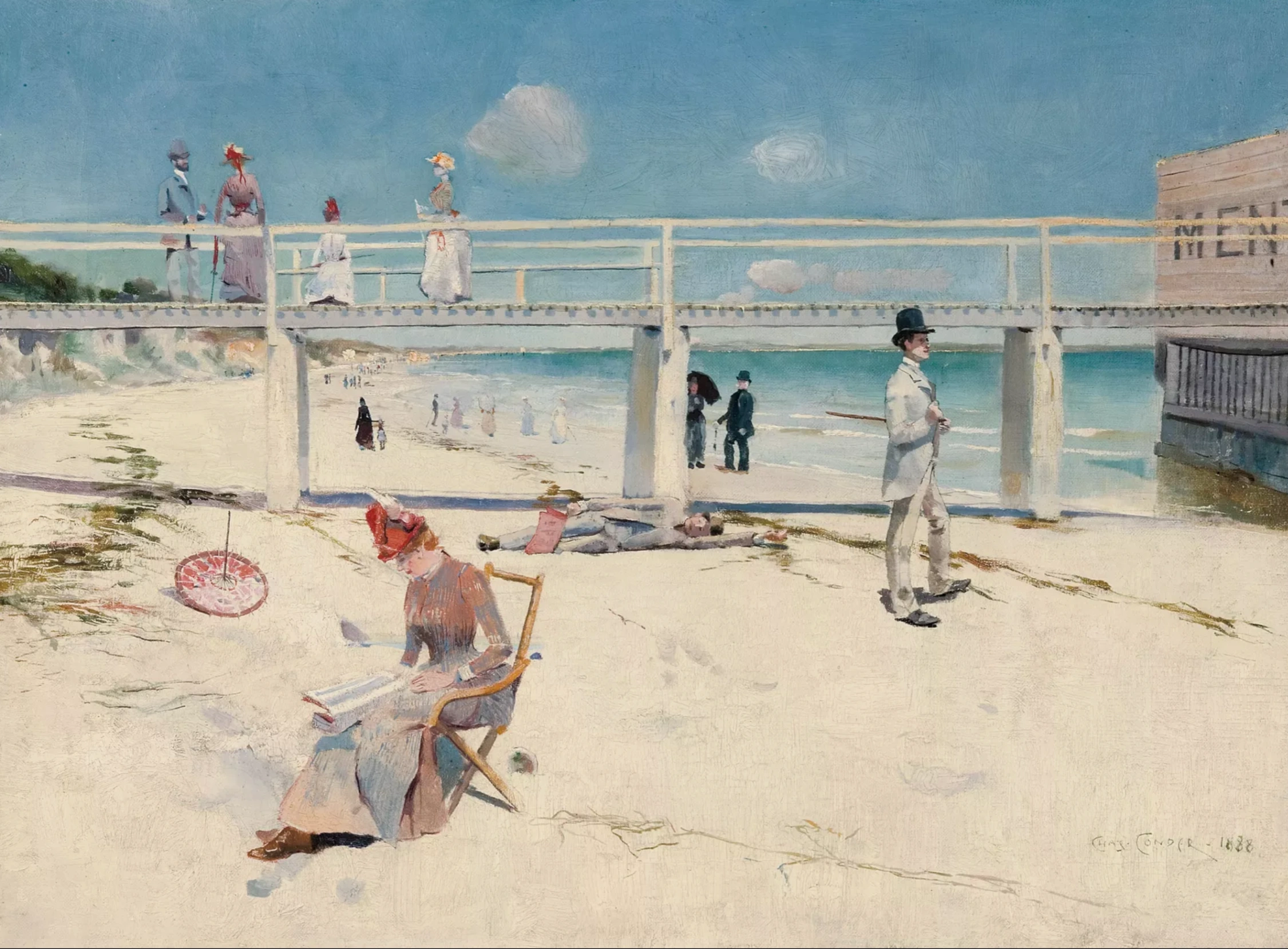 Charles Conder, Vacanza a Mentone, 1888, olio su tela, 46 × 60 cm, Art Gallery of South Australia, Adelaide.