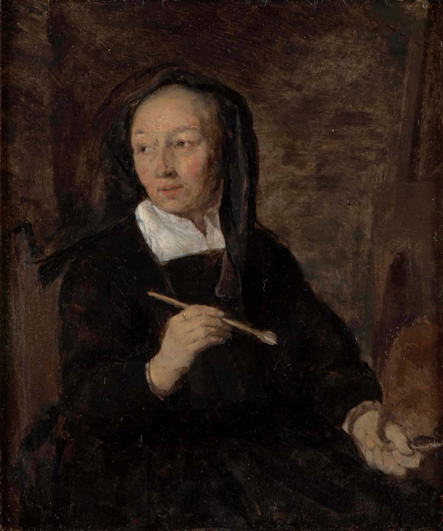 Gabriel Metsu, Ritratto di una pittrice donna (Maria de Grebber?), c. 1660, Museum De Lakenhal, Leida.