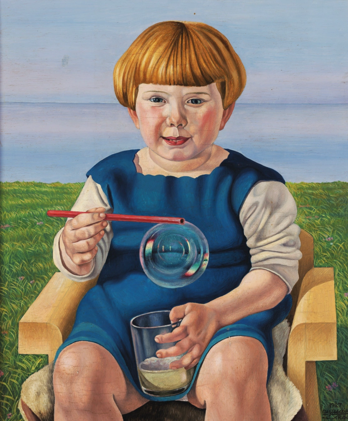Natale Scarpa detto Cagnaccio di San Pietro, Bolla di sapone, 1927, olio su tela, 49, 5 x 40 cm, Galleria d'Arte Moderna "Empedocle Restivo", Palermo.
