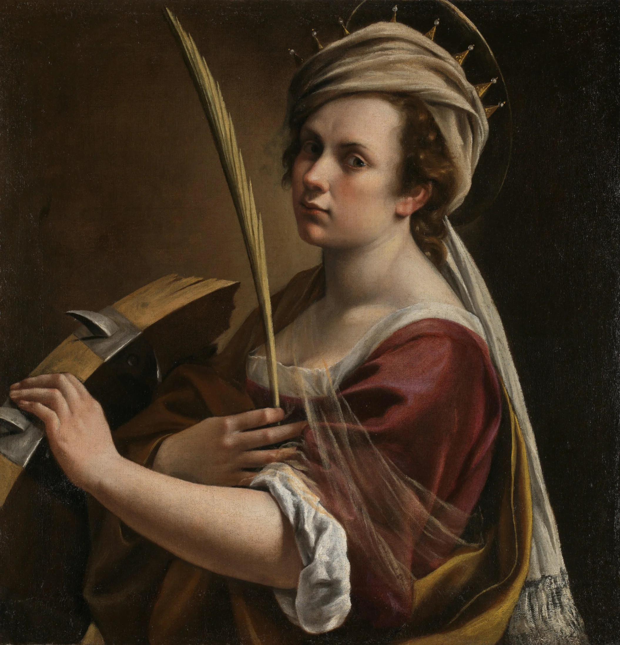 Artemisia Gentileschi, Autoritratto come Santa Caterina d' Alessandria, 1615-1617 circa, olio su tela, 71,4 × 79 cm, National Gallery, Londra.