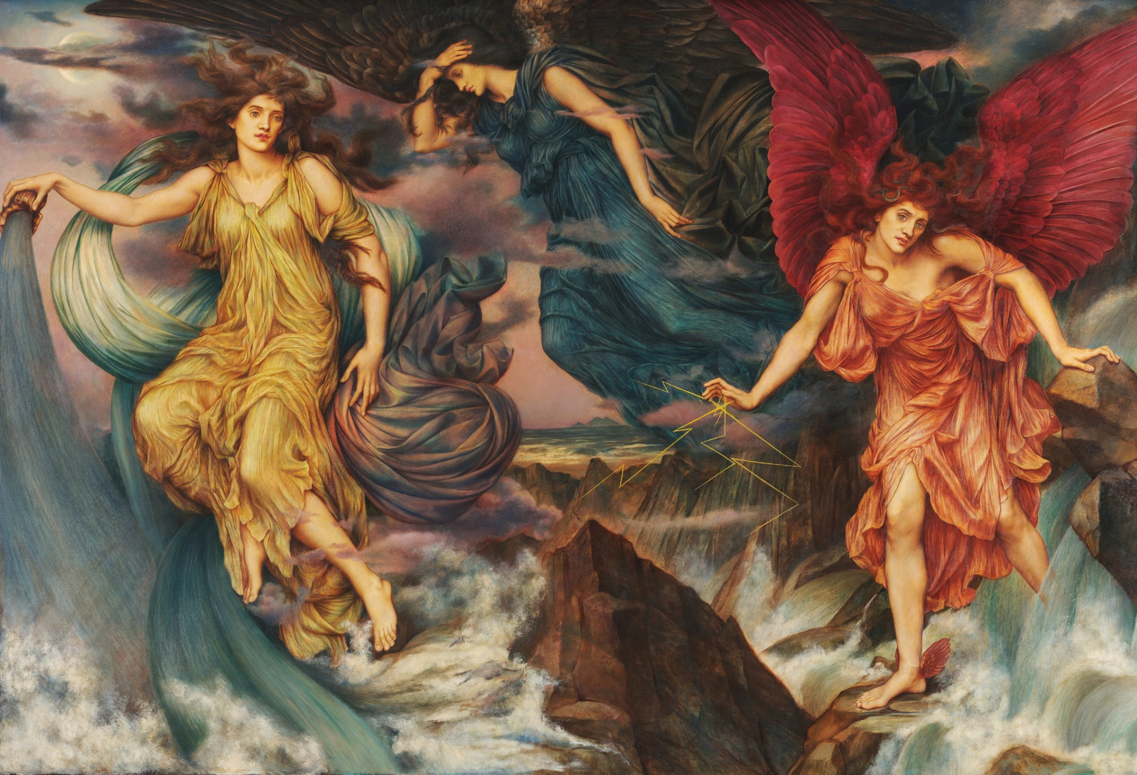 Evelyn De Morgan, Gli spiriti della tempesta, 1900 circa, olio su tela, De Morgan Collection, Barnsley. © Trustees of the De Morgan Foundation