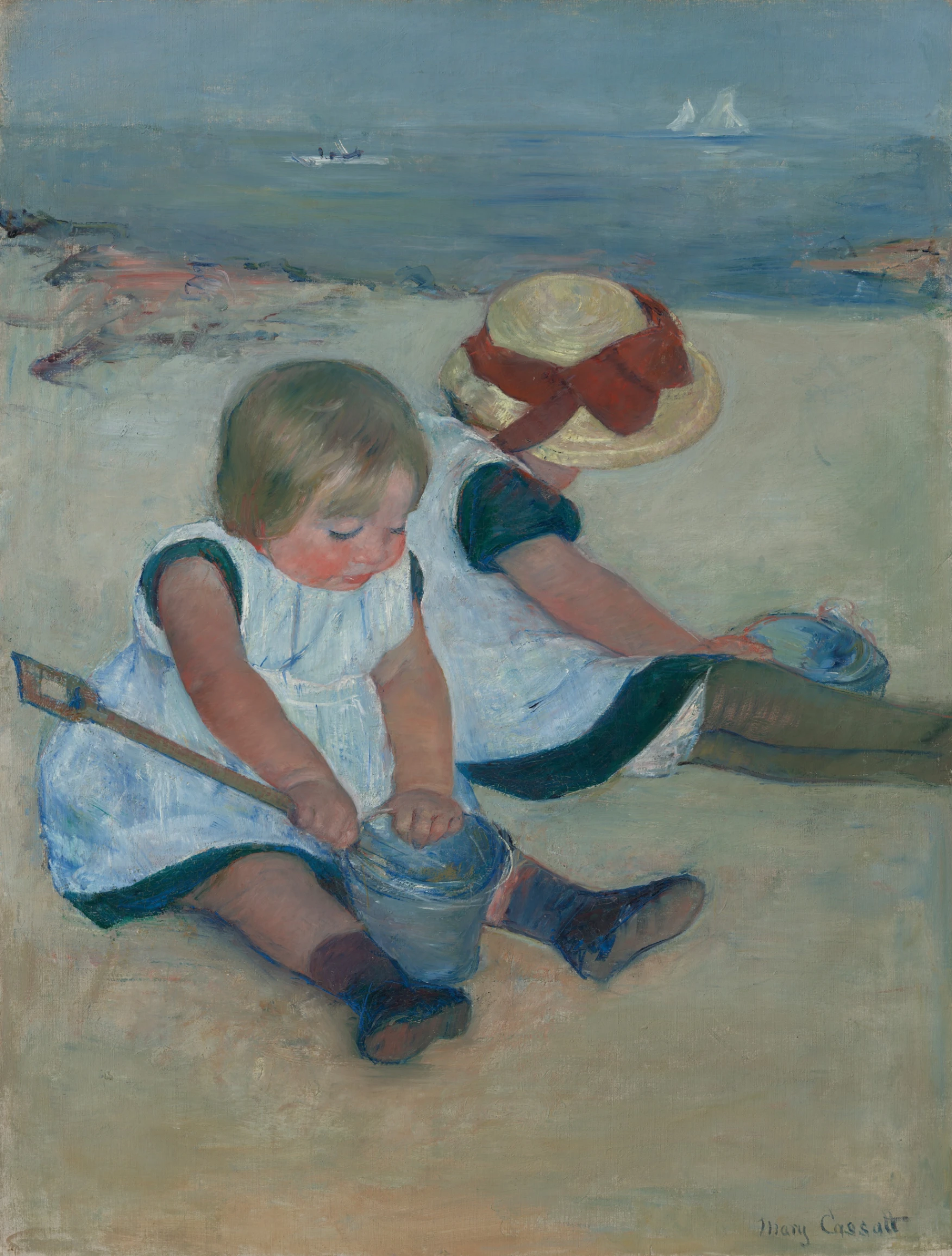 Mary Cassatt, Bambine che giocano sulla spiaggia, 1884, olio su tela, 97,4 x 74,2 cm, National Gallery of Art, Washington.