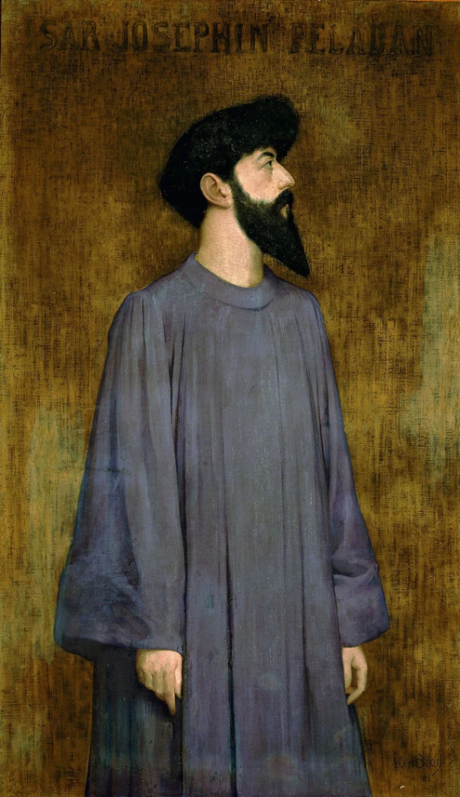 Alexandre Séon, Le Sâr Péladan, 1892, olio su tela, 132,5 x 80 cm, Lione, Museo delle Belle Arti © Lyon MBA – Fotografia: Alain Basset.