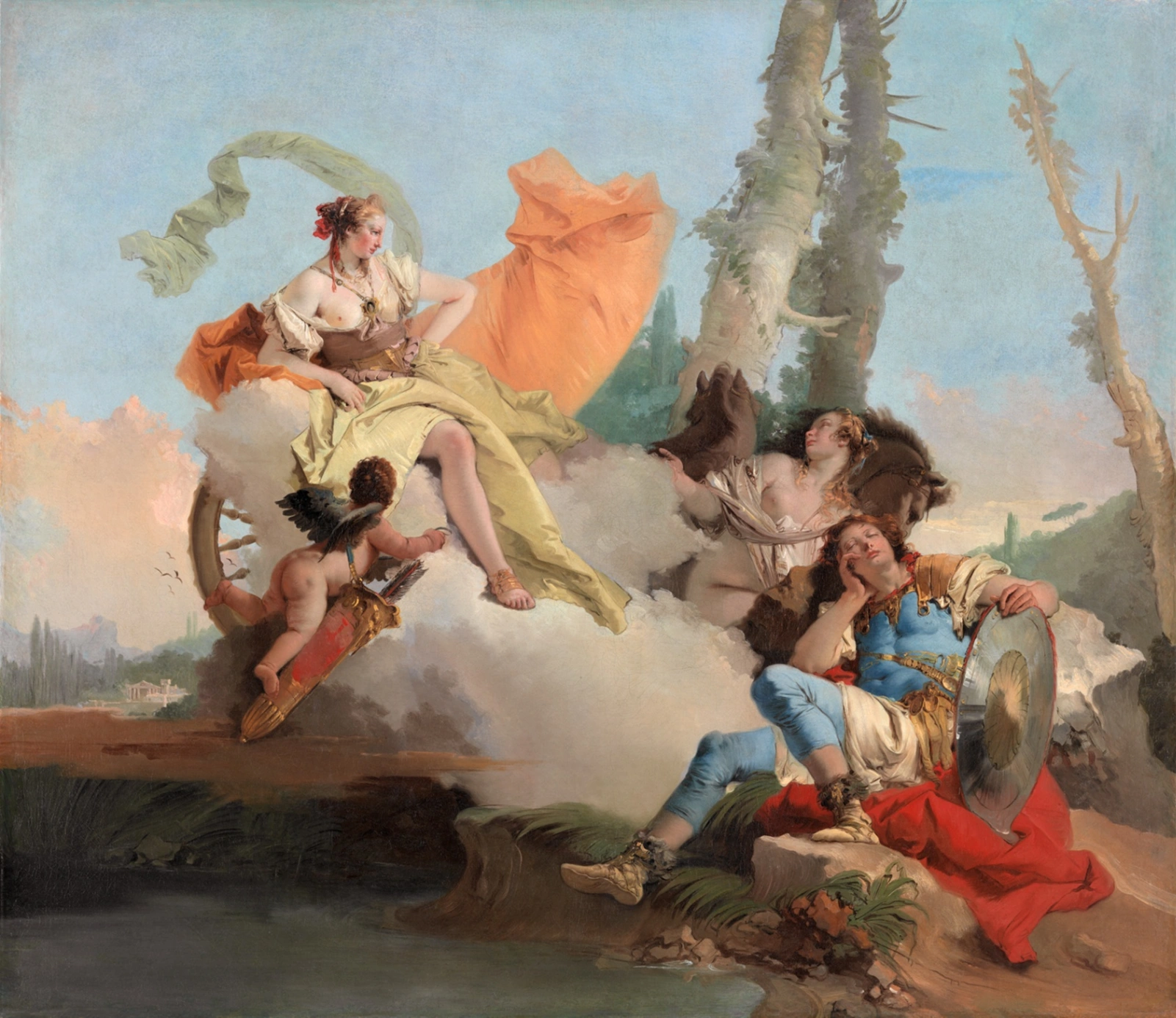 Giambattista Tiepolo, Armida incontra Rinaldo addormentato, 1742-1745, olio su tela, 187,5 × 216,8 cm, Art Institute Chicago.