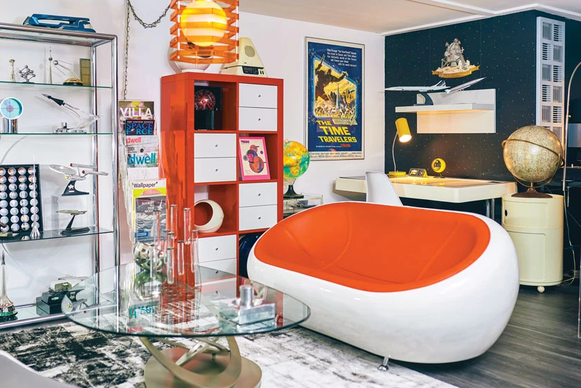 Interior design in stile Space Age.