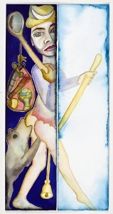 Il matto del mazzo di tarocchi di Francesco Clemente.