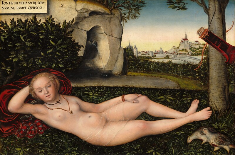 Lucas Cranach, La Ninfa della Primavera, olio su tavola, 48,4 x 72,8 cm, National Gallery of Art, Washington.
