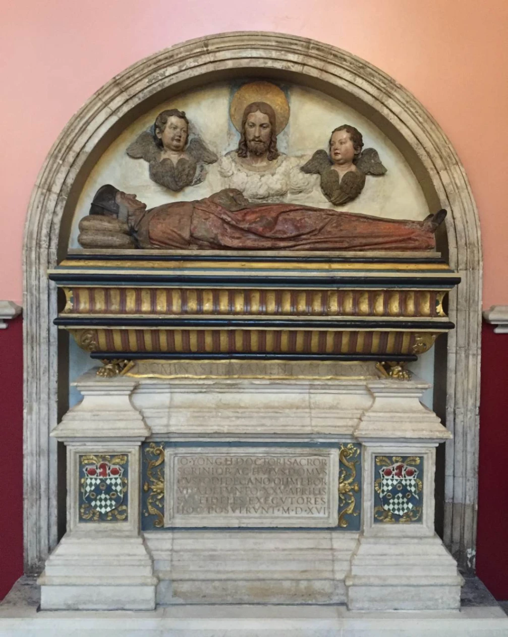 Pietro Torrigiano, Monumento funebre di John Young, 1516-20, terracotta policroma, Rolls Chapel, Chancery Lane, Londra.